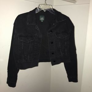 Black distressed jean jacket